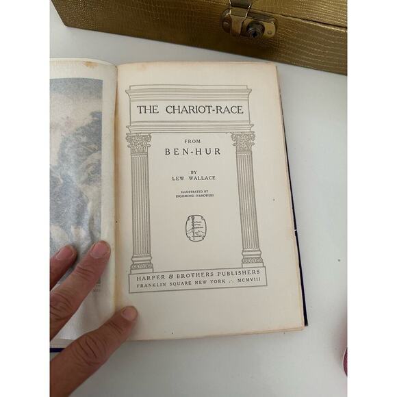 The Chariot Race From Ben Hur by Lew Wallace Victorian Decorated Book - Picture 8 of 13